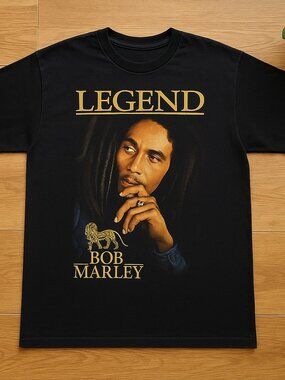 Bob Marley Legend Graphic T-Shirt – Vintage Music Fan Tee, Unisex Black Shirt